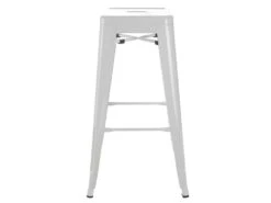 BOBBY - Lot De 2 Tabourets Hauts Métalliques Blancs H76.5cm -Electroménager Soldes tabouret de bar 9219093