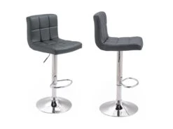 Lot De 2 Tabourets De Bar Gris MIKE - HAPPY GARDEN -Electroménager Soldes tabouret de bar 9219121