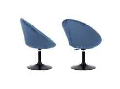 Tabouret De Bar En Velours Bleu EDGAR - HAPPY GARDEN -Electroménager Soldes tabouret de bar 9219131