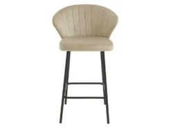 Lot De 2 Tabourets - Velours Et Métal - Beige - CRUSTI -Electroménager Soldes tabouret de bar 9794335