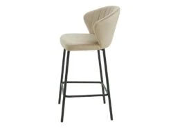 Lot De 2 Tabourets - Velours Et Métal - Beige - CRUSTI -Electroménager Soldes tabouret de bar 9794357