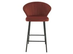 Lot De 2 Tabourets - Velours Et Métal - Terracotta - CRUSTI -Electroménager Soldes tabouret de bar 9907227