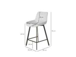Lot De 3 Tabourets Tissu Gris Clair Pieds Métal Noir - MANHATTAN -Electroménager Soldes tabouret haut 10684223
