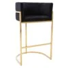 Tabouret De Bar En Velours Et Acier Inoxydable - Noir Et Doré - PERIA De Pascal MORABITO 1 Tabouret De Bar En Velours Et Acier Inoxydable - Noir Et Doré - PERIA De Pascal MORABITO -Electroménager Soldes tabouret haut 10765901