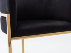 Tabouret De Bar En Velours Et Acier Inoxydable - Noir Et Doré - PERIA De Pascal MORABITO -Electroménager Soldes tabouret haut 10765983