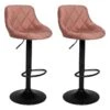 Lot De 2 Tabourets De Bar En Velours Rose ROBIN - HAPPY GARDEN