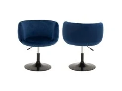 Tabouret De Bar En Velours Bleu NOLAN - HAPPY GARDEN -Electroménager Soldes tabouret haut 10779867