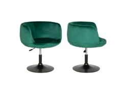 Tabouret De Bar En Velours Vert NOLAN - HAPPY GARDEN -Electroménager Soldes tabouret haut 10779877