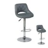 Duo De Tabourets De Bar Gris - KANOP 1 Duo De Tabourets De Bar Gris - KANOP -Electroménager Soldes tabouret haut 11143085