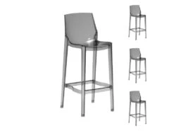 Quatuor De Chaises De Bar Transparent Fumé - MONZY