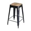 Tabouret De Bar Bois Massif/Métal - MISKA 1 Tabouret De Bar Bois Massif/Métal - MISKA -Electroménager Soldes tabouret haut 11143317