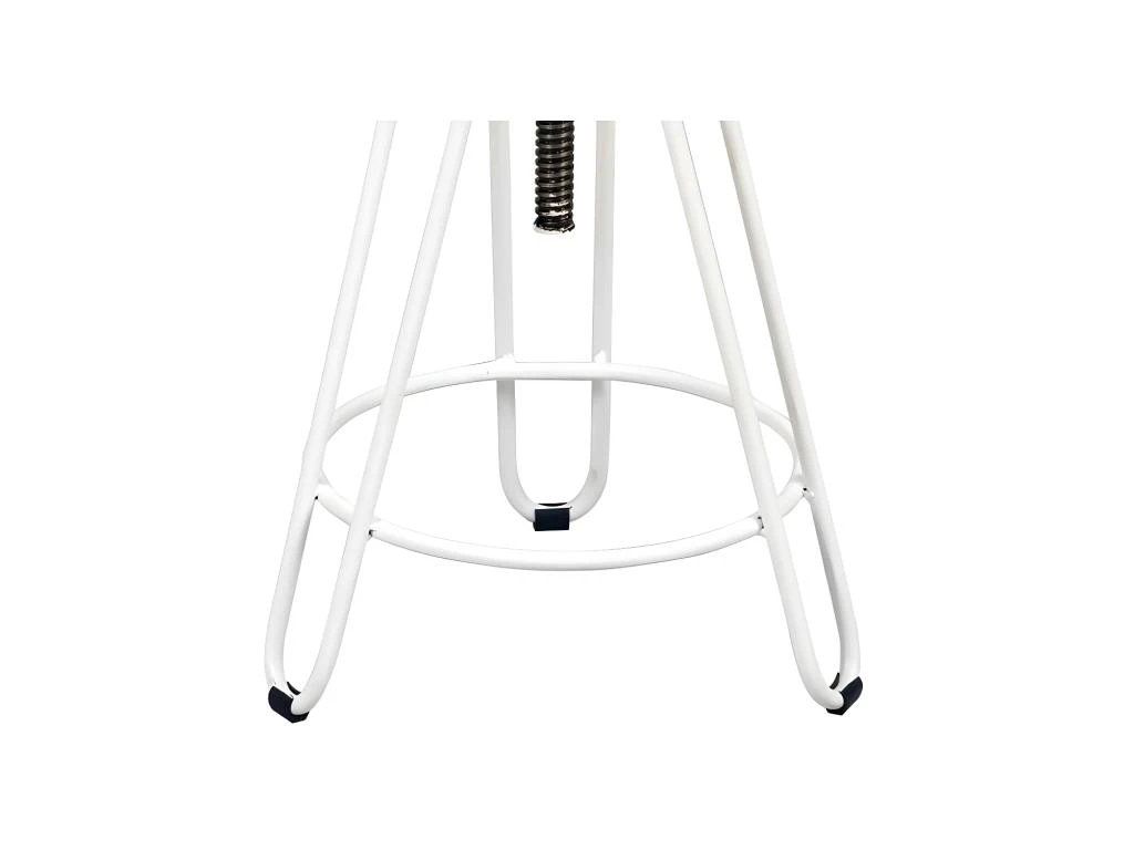 Tabouret De Bar Métal Blanc/Bois Massif - CHALERSTON 5 Tabouret De Bar Métal Blanc/Bois Massif - CHALERSTON – Image 3