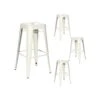 Quatuor De Tabourets De Bar Métal Blanc - VASSIA -Electroménager Soldes tabouret haut 11143583