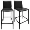 Lot De 2 Tabourets De Bar Dossier Simili Et Pieds Métal Noir - BROOK -Electroménager Soldes tabouret haut 11150037