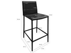 Lot De 2 Tabourets De Bar Dossier Simili Et Pieds Métal Noir - BROOK -Electroménager Soldes tabouret haut 11150045