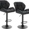 Lot De 2 Tabourets De Bar En Synthétique Et Métal Noir 19_0000063 -Electroménager Soldes tabouret haut 11206189