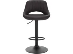 Lot De 2 Tabourets De Bar Synthétique Et Acier Anthracite 19_0000162 -Electroménager Soldes tabouret haut 11206203