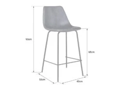 Lot De 2 Tabourets De Bar Vintage LUCIEN Gris Foncé - Hauteur D'assise 65cm - HAPPY GARDEN -Electroménager Soldes tabouret haut 11212743