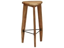 Lot De Deux Tabourets De Bar Design Chaise Siège Bois D'acacia Massif Triangulaire 1202114 -Electroménager Soldes tabouret haut 11220795