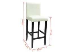 Lot De Deux Tabourets De Bar Design Chaise Siège Cuir Artificiel Blanc 1202148 -Electroménager Soldes tabouret haut 11220813