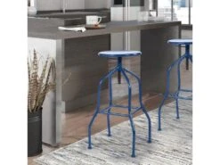 Lot De 2 Tabourets De Bar Design BOONE BLUE