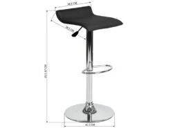 Lot De 2 Tabourets De Bar Pivotants Réglables En Cuir PU Noir Avec Base Chromée Et Repose-pieds -Electroménager Soldes tabouret haut 11245555