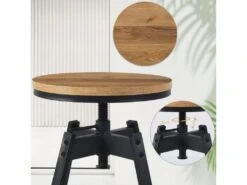 Lot De 2 Tabourets De Bar Industriel Métal Et Bois - NOTUS A -Electroménager Soldes tabouret haut 11333435