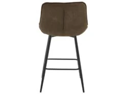 GRANT - Fauteuil De Bar Vintage En Microfibre Marron Et Métal Noir (x2) -Electroménager Soldes tabouret haut 11546797