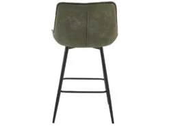 GRANT - Fauteuil De Bar Vintage En Microfibre Army Et Métal Noir (x2) -Electroménager Soldes tabouret haut 11546807