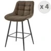 GRANT - Fauteuil De Bar Vintage En Microfibre Marron Et Métal Noir (x4) 2 GRANT - Fauteuil De Bar Vintage En Microfibre Marron Et Métal Noir (x4) -Electroménager Soldes tabouret haut 11546893