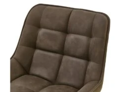 GRANT - Fauteuil De Bar Vintage En Microfibre Marron Et Métal Noir (x4) -Electroménager Soldes tabouret haut 11546899