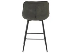GRANT - Fauteuil De Bar Vintage En Micro Marron Foncé Et Métal Noir (x2) -Electroménager Soldes tabouret haut 11546907