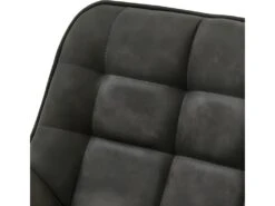 GRANT - Fauteuil De Bar Vintage En Micro Marron Foncé Et Métal Noir (x2) -Electroménager Soldes tabouret haut 11546909