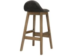 JUDE - Tabouret De Bar Vintage Marron Foncé Et Bois Teinté Noyer(x2) -Electroménager Soldes tabouret haut 11546917