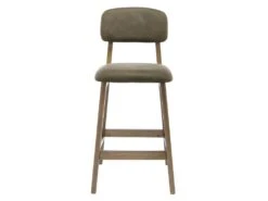 CLIFF - Chaise De Bar Vintage Marron Et Bois Teinté Noyer(x2) -Electroménager Soldes tabouret haut 11572183