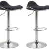 Lot De 2 Tabourets De Bar En Tissu Noir Pieds Métal Chromé Pivotant Et Hauteur Réglable 10_0000535 -Electroménager Soldes tabouret haut 12437107