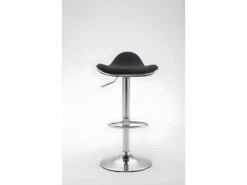 Lot De 2 Tabourets De Bar En Tissu Noir Pieds Métal Chromé Pivotant Et Hauteur Réglable 10_0000535 -Electroménager Soldes tabouret haut 12437111