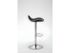 Lot De 2 Tabourets De Bar En Tissu Noir Pieds Métal Chromé Pivotant Et Hauteur Réglable 10_0000535 -Electroménager Soldes tabouret haut 12437113