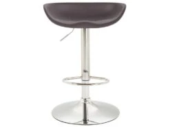 Lot De 2 Tabourets De Bar Assise Réglable En Hauteur Et Pivotant En Plastique Marron Pieds Tulipe En Métal Chromé Avec Repose-pieds TDB10274 -Electroménager Soldes tabouret haut 12437213