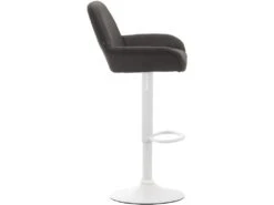 Lot De 2 Tabourets De Bar Moderne Et Confortable En Tissu Gris Foncé Pieds Trompette En Métal Blanc 10_0000333 -Electroménager Soldes tabouret haut 12437269