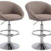 Lot De 2 Tabourets De Bar Hauteur Réglable Avec Repose-pieds En Tissu Taupe TDB10057 -Electroménager Soldes tabouret haut 12437319
