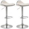 Lot De 2 Tabourets De Bar En Tissu Crème Pieds Métal Chromé Pivotant Et Hauteur Réglable 10_0000822 -Electroménager Soldes tabouret haut 12437693