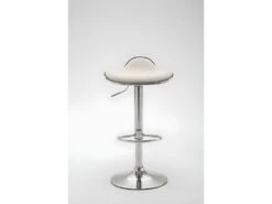 Lot De 2 Tabourets De Bar En Tissu Crème Pieds Métal Chromé Pivotant Et Hauteur Réglable 10_0000822 -Electroménager Soldes tabouret haut 12437697
