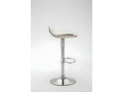 Lot De 2 Tabourets De Bar En Tissu Crème Pieds Métal Chromé Pivotant Et Hauteur Réglable 10_0000822 -Electroménager Soldes tabouret haut 12437699
