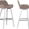 Lot De 2 Tabourets De Bar En Tissu Taupe Pieds En Bois De Chêne Blanc Design Original Robuste Et Confortable 10_0000414 2 Lot De 2 Tabourets De Bar En Tissu Taupe Pieds En Bois De Chêne Blanc Design Original Robuste Et Confortable 10_0000414 -Electroménager Soldes tabouret haut 12437747