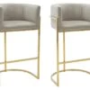 Lot De 2 Tabourets De Bar En Velours Et Acier Inoxydable - Beige Et Doré - PERIA De Pascal MORABITO 1 Lot De 2 Tabourets De Bar En Velours Et Acier Inoxydable - Beige Et Doré - PERIA De Pascal MORABITO -Electroménager Soldes tabouret haut 12486563