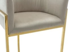 Tabouret De Bar En Velours Et Acier Inoxydable - Beige Et Doré - PERIA De Pascal MORABITO -Electroménager Soldes tabouret haut 12489613