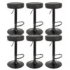 SMIDO - Lot De 6 Tabourets Réglables Simili Noir -Electroménager Soldes tabouret haut 12600313