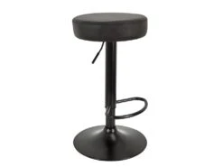 SMIDO - Lot De 6 Tabourets Réglables Simili Noir -Electroménager Soldes tabouret haut 12600319