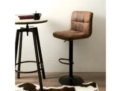 JULIO - Lot De 6 Tabourets Simili Marron Camel -Electroménager Soldes tabouret haut 12628153